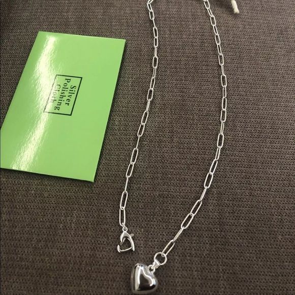 The LOVE Heart Pendant & clasp link necklace in 925 - Picture 5 of 5